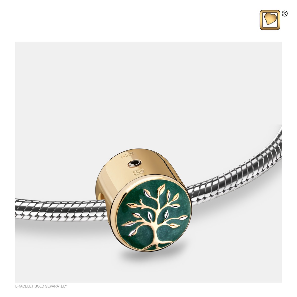 TreeofLove Ashes Bead Pearl Green&Pol gold Vermeil