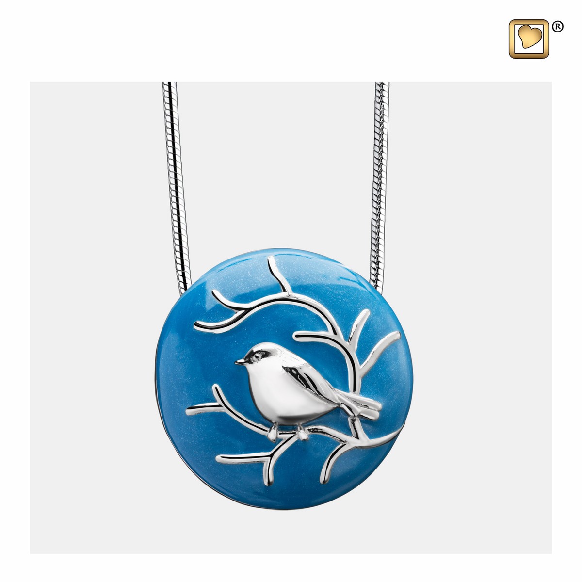 BlessingBirds Ashes Pendant pearl Blue&Pol silver