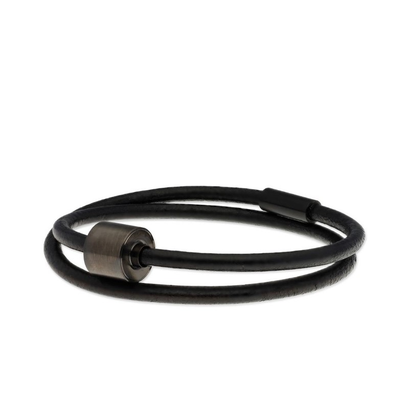 Heren armband - glad leer